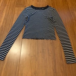 striped longsleeve crop top
